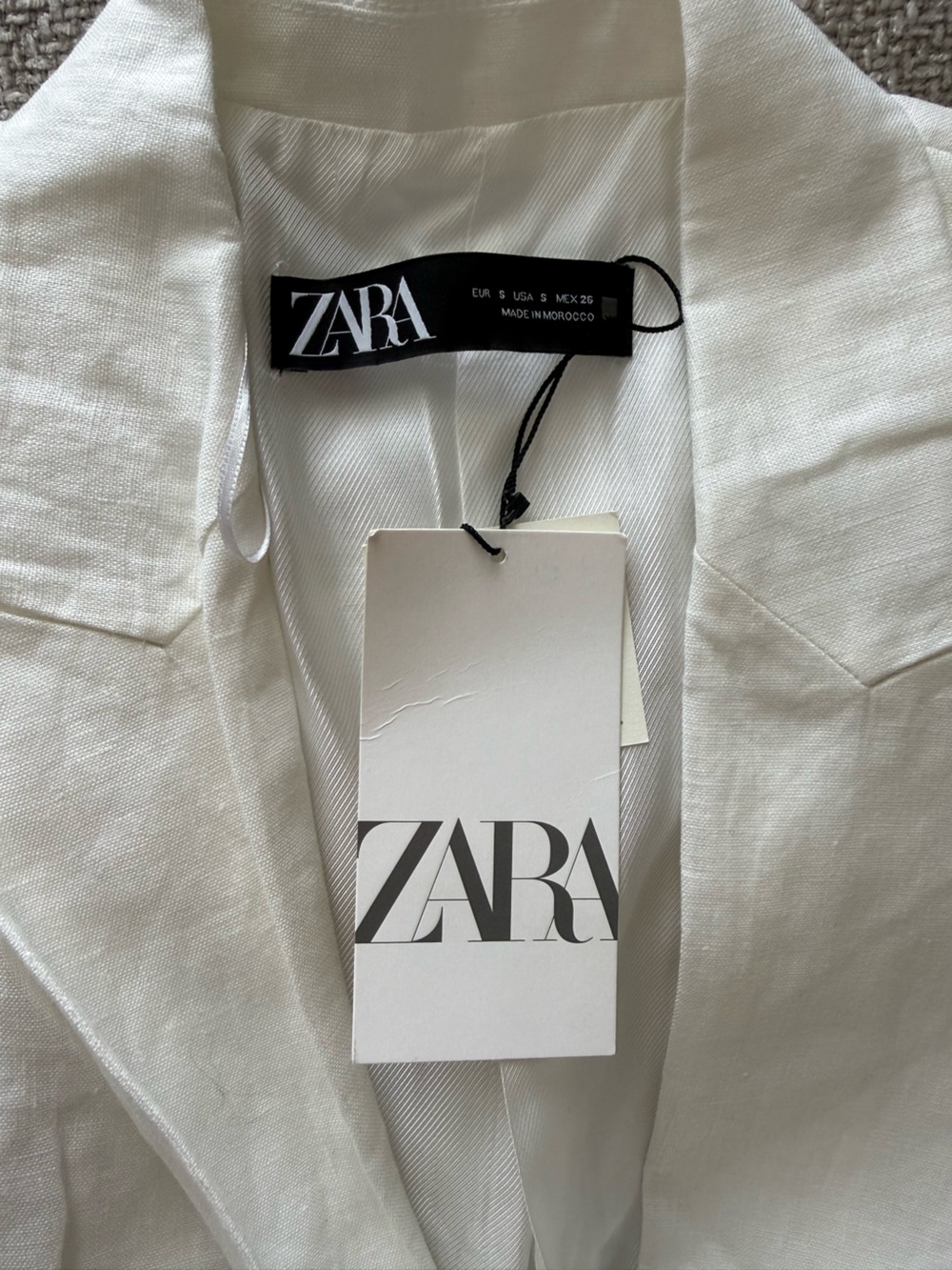 Zara Off-White Linen Jacket - Picture 3 of 4